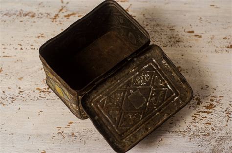 vintage metal boxes uk|antique metal box.